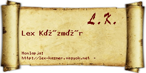 Lex Kázmér névjegykártya